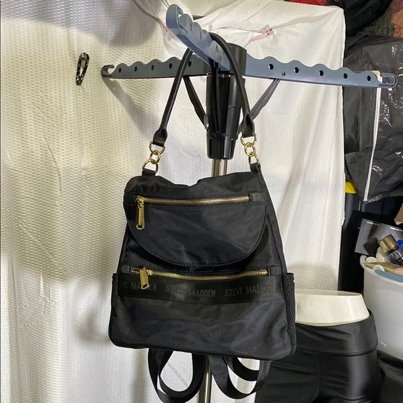 Steve Madden | Bags | Steve Madden Black Backpack With Gold  display picture 3
